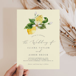 Invitation Jardin de citron moderne   Mariage simple jaune