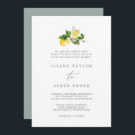 Invitation Jardin de citron moderne Mariage traditionnel<br><div class="desc">Ce faire-part de mariage traditionnel moderne au citron est parfait pour un mariage de printemps ou d'été. Le design méditerranéen rustique présente de beaux citrons aquarellés aux fleurs blanches bohème et d'élégants feuilles verts.</div>