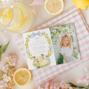Invitation Jardin de Citrons avec Souris Anniversaire