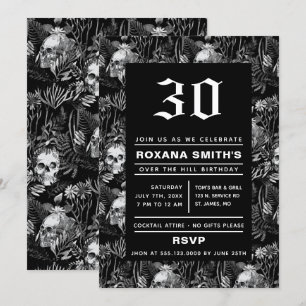 Invitation Jardin de crâne d'aquarelle au-dessus de la