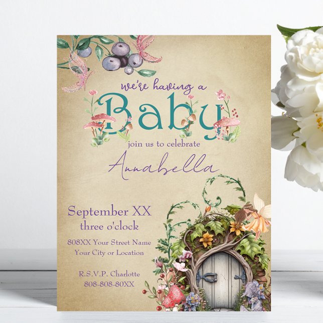 Invitation Jardin de Fée de Forêt Enchantée sur Parchemin Fad (Créateur téléchargé)