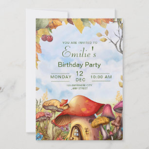 Invitation Jardin de fée de la forêt Anniversaire Fête Champi