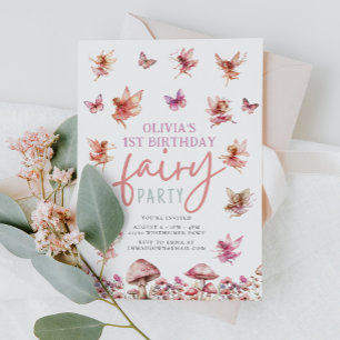 Invitation Jardin de Fée Whimsical Champignons 1er anniversai