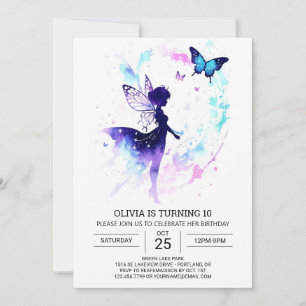 Invitation Jardin de fées enchantée Fête d'anniversaire