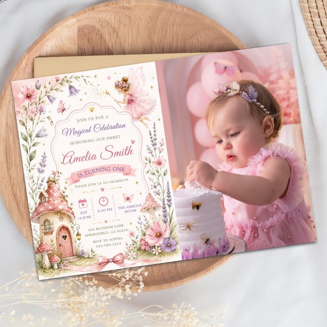 Invitation Jardin de Fées Filles Florales Fête d'anniversaire (Créateur téléchargé)
