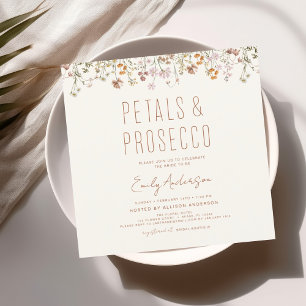 Invitation Jardin de Fêtes des mariées de fleur sauvage Petal