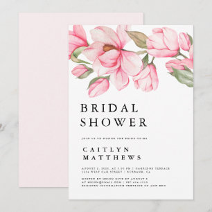 Invitation Jardin de fleurs aquarelles roses Baby Shower de m