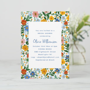 Invitation Jardin de Fleurs Colorées de Fête de Mariée Champê