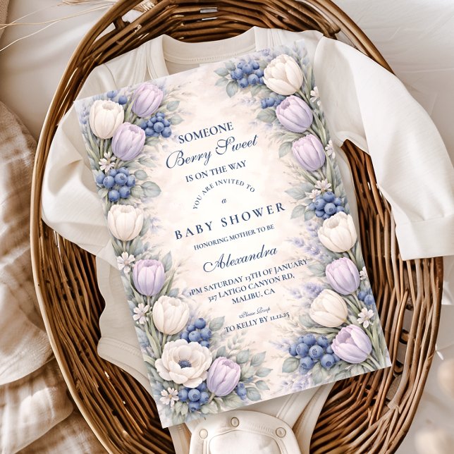 Invitation Jardin de Fleurs de Bleuet Baby Shower (Créateur téléchargé)