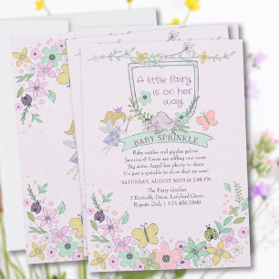 Invitation Jardin de fleurs de fée Mignonne et girly Baby Spr