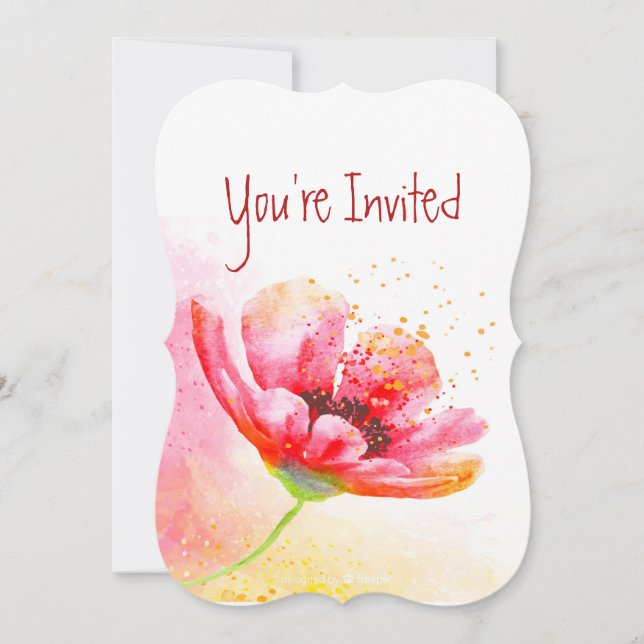 Invitation Jardin de fleurs de pavot rouge pour anniversaire  (Devant)