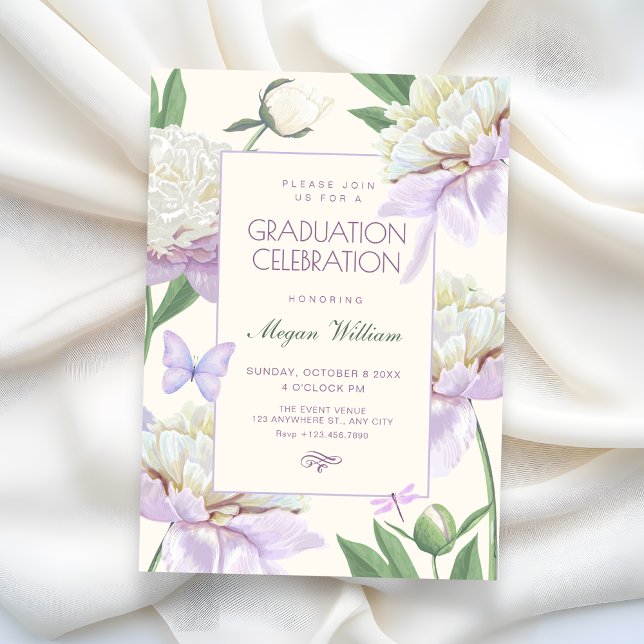 Invitation Jardin de fleurs de violette pourpre de remise de  (Créateur téléchargé)