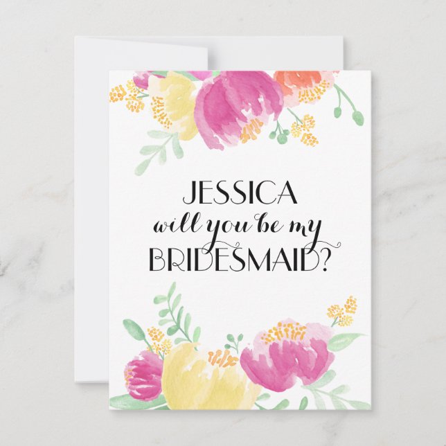 Invitation Jardin de fleurs | Demoiselle d'honneur (Devant)
