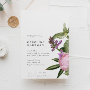 Invitation Jardin de fleurs Fête des mariées rose vert