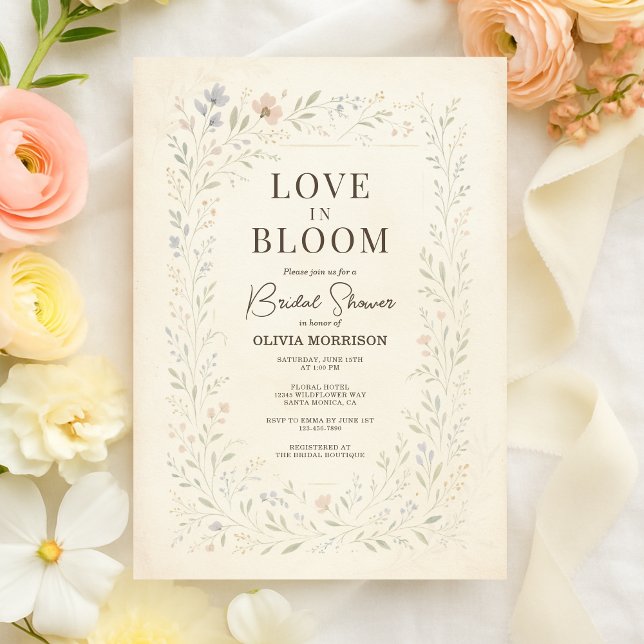 Invitation Jardin de Fleurs Sauvages de l'Amour Réception de  (Créateur téléchargé)