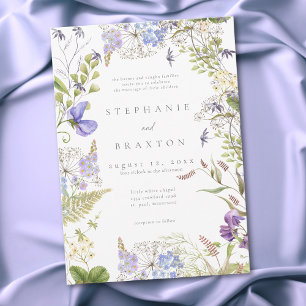 Invitation Jardin de fleurs sauvages de lavande Mariage roman