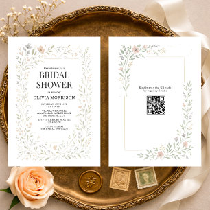 Invitation Jardin de fleurs sauvages de printemps Code QR Bab