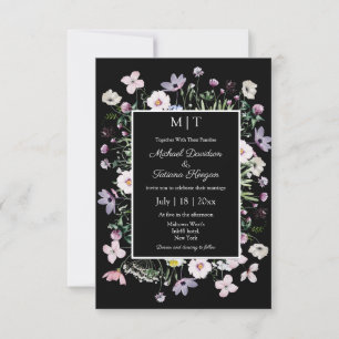 Invitation jardin de fleurs sauvages fantaisistes mariage mod