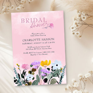 Invitation Jardin de Fleurs Sauvages Jolie Fête de Mariage Ro