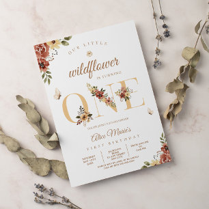 Invitation Jardin de fleurs sauvages Premier Anniversaire