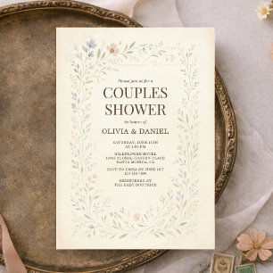 Invitation Jardin de fleurs sauvages rustique Baby Shower Boh