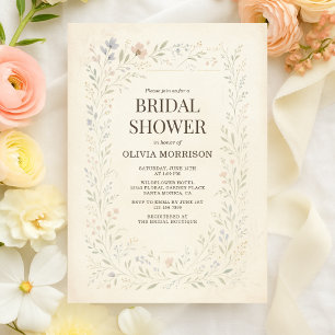 Invitation Jardin de fleurs sauvages rustique Baby Shower Boh
