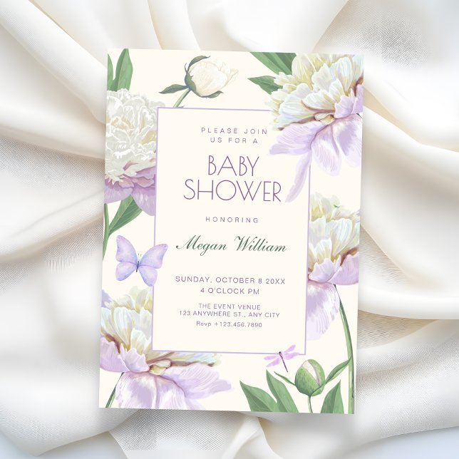 Invitation Jardin de fleurs violet pourpre pour anniversaire (Créateur téléchargé)