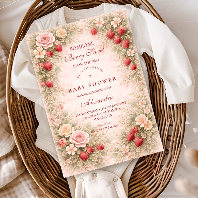 Invitation Jardin de Fraises Sucré (Créateur téléchargé)