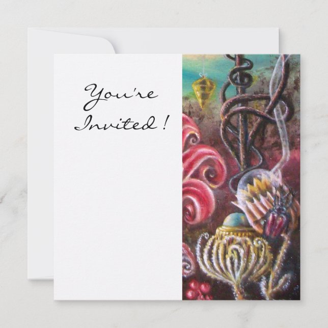 Invitation JARDIN DE LA MELISSA 2, Blanc, Fuchsia (Devant)