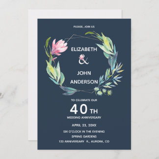 Invitation Jardin de la Riviera 40e anniversaire de Mariage