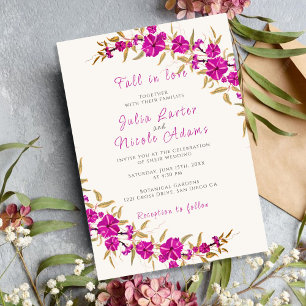 Invitation Jardin de la Trompette sauvage violet Mariage phot