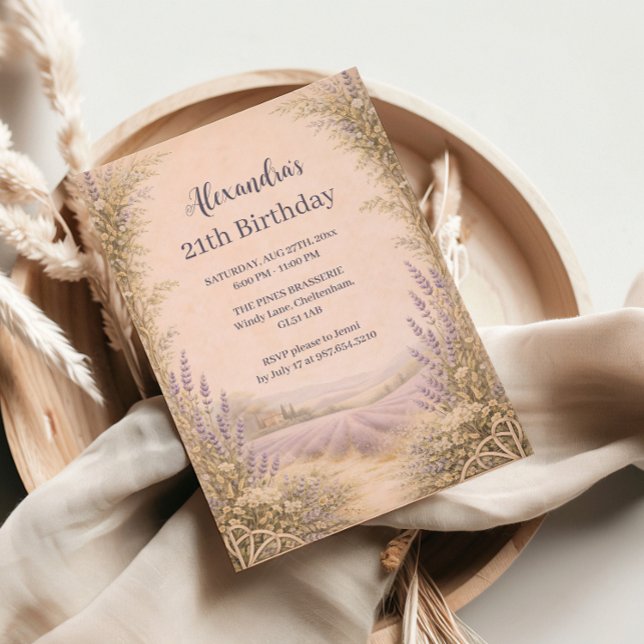 Invitation Jardin de lavande pour anniversaire (Créateur téléchargé)