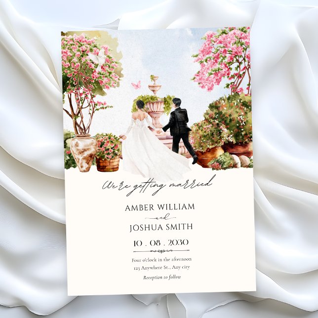 Invitation Jardin de mariage à l'aquarelle  (Créateur téléchargé)