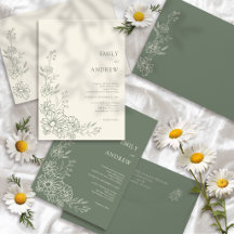 Jardin de Mariage Botanique aux Marguerites Vert S