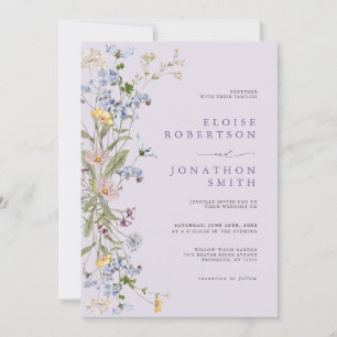 Invitation Jardin de mariage de prairie fleurie printanière