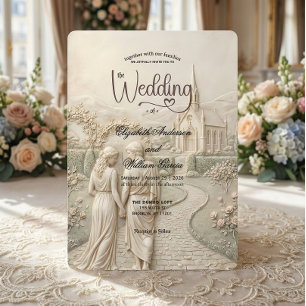 Invitation Jardin de mariage romantique à la grecque de l'anc