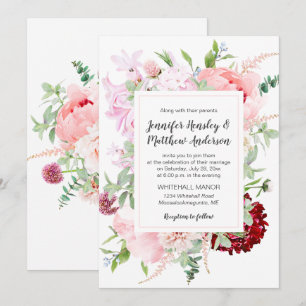 Invitation Jardin de mariage sauvage aquarelle  