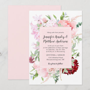 Invitation Jardin de mariage sauvage aquarelle  