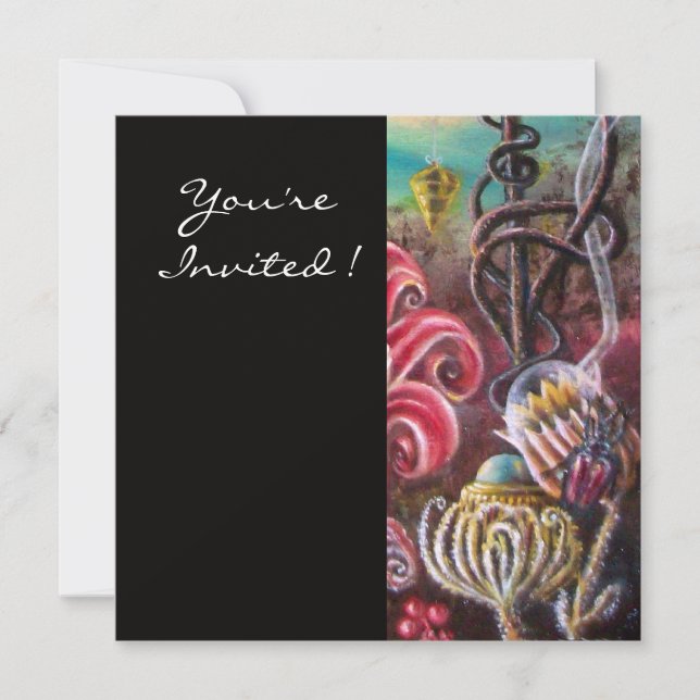 Invitation JARDIN DE MÉLISSA 2, Noir, Blanc, Fuchsia (Devant)