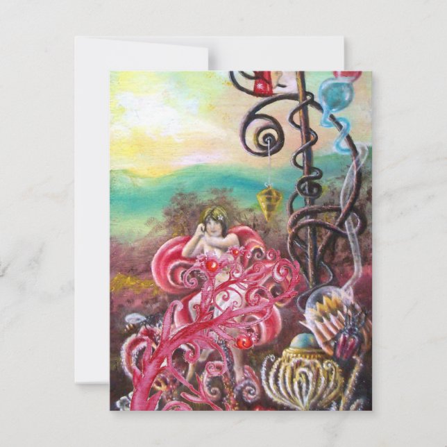Invitation JARDIN DE MÉLISSA rouge vif rose violet marron (Devant)