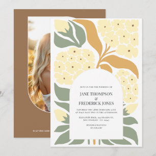 Invitation Jardin de miel floral abstrait moderne mariage de