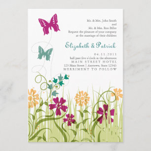 Invitation Jardin de papillon dans des tons de bijou