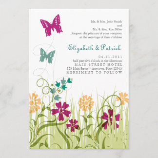 Invitation Jardin de papillon dans des tons de bijou