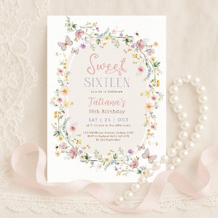 Invitation Jardin de papillons de fleurs sauvages printanière