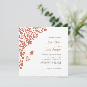 Invitation Jardin de papillons floraux en terre cuite Boho Ma