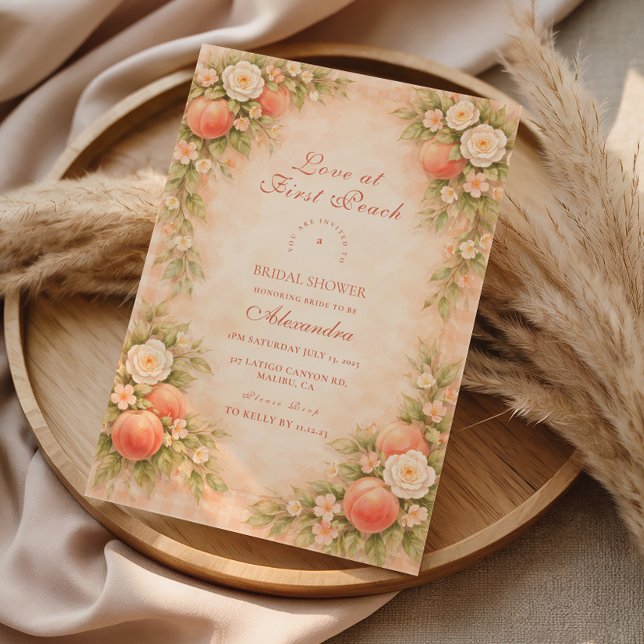 Invitation Jardin de Pêches Douces pour la Fête de Fiançaille (Créateur téléchargé)