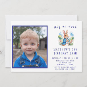 Invitation Jardin de Peter Rabbit Anniversaire Bash : Hop on