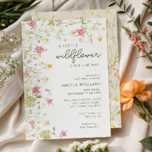 Invitation Jardin de Petites Fleurs Sauvages Baby Bloom Baby