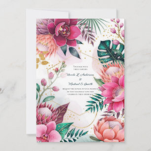 Invitation Jardin de poussière d'étoiles tropical paradis flo