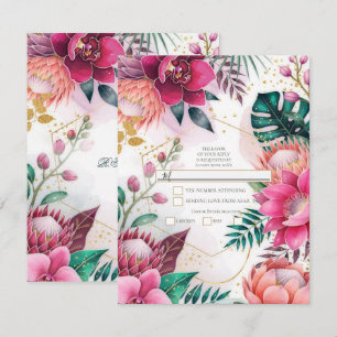 Invitation Jardin de poussière d'étoiles tropical paradis flo